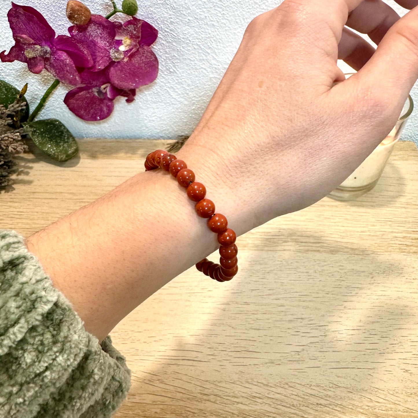 Pulsera Jaspe Rojo -Fuerza, Seguridad, Equilibrio
