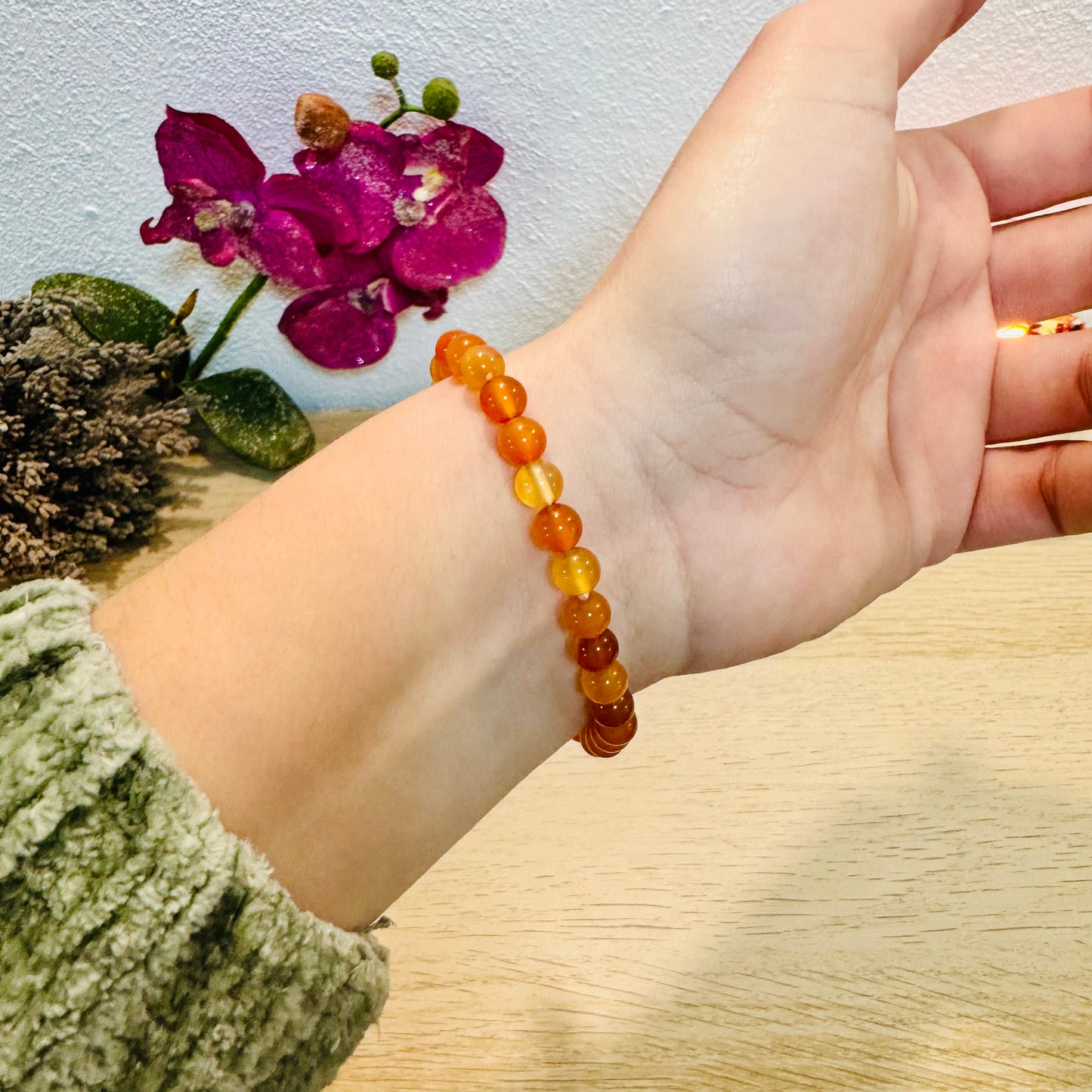 Pulsera Cornalina-Vitalidad,Fortaleza,Miedos