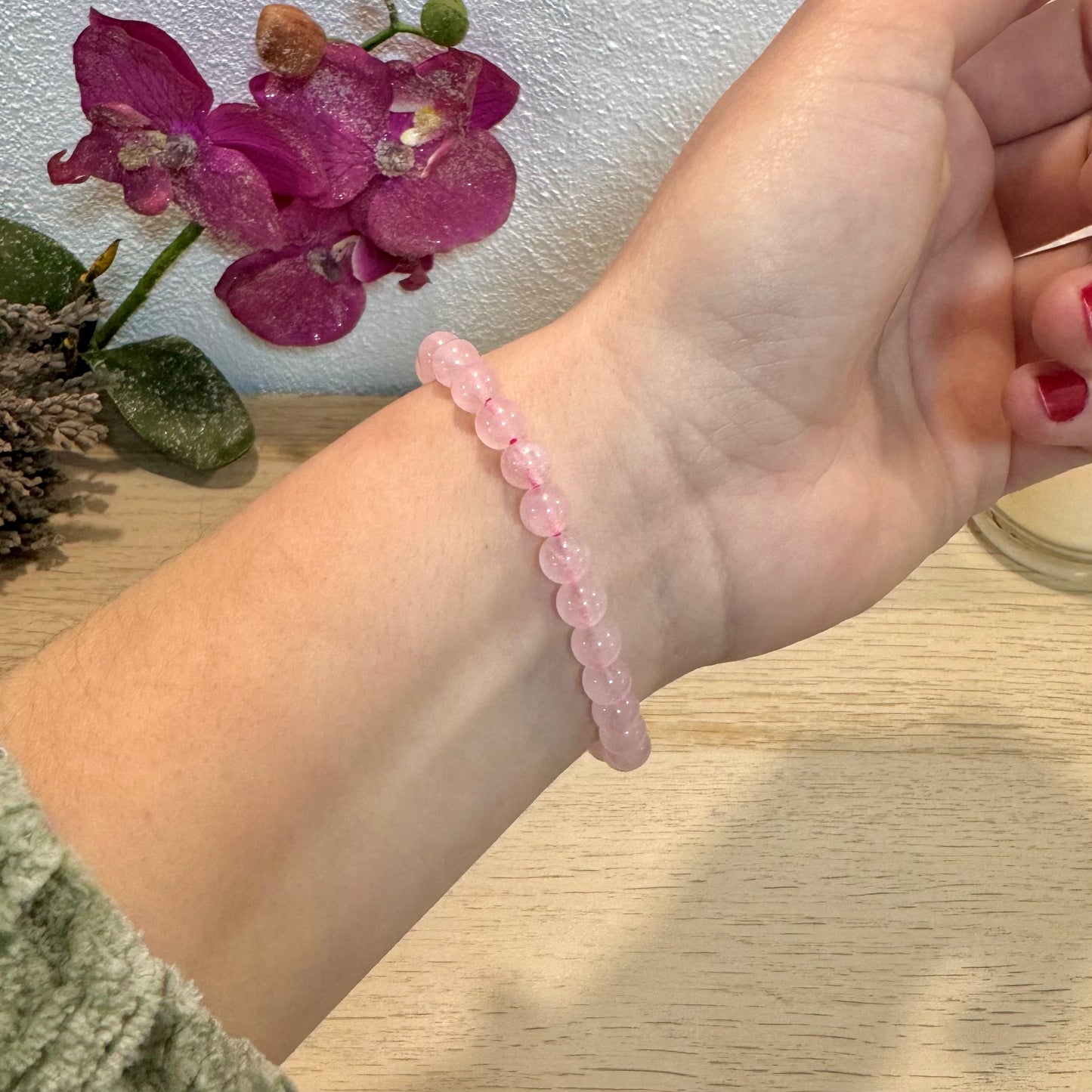 Pulsera Cuarzo Rosa- Amor, Relaciones