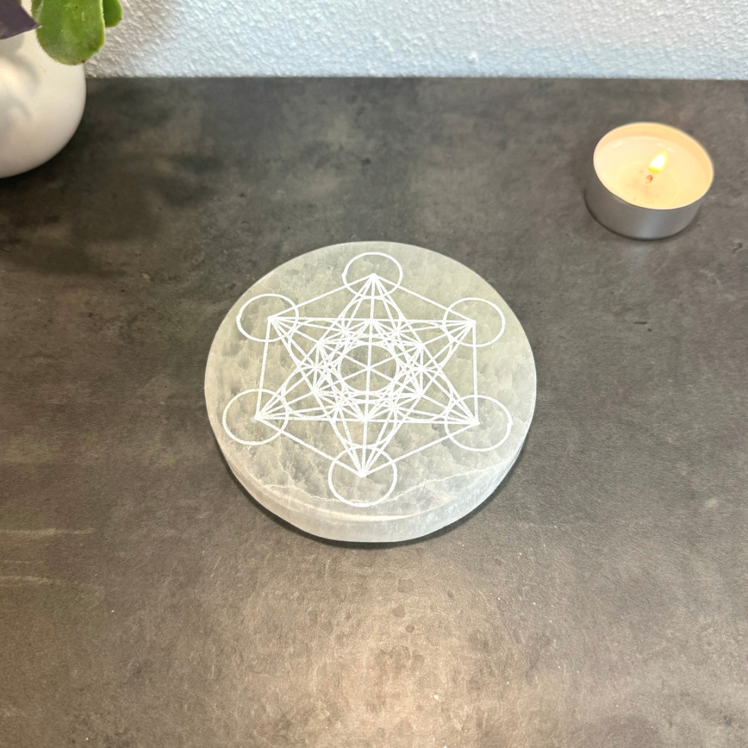 Placa de Selenita Cubo Metatron