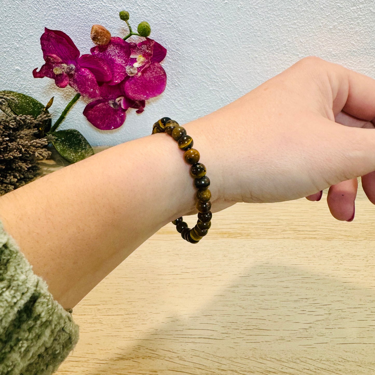 Pulsera Ojo de Tigre- Fuerza,Protección,Prosperidad